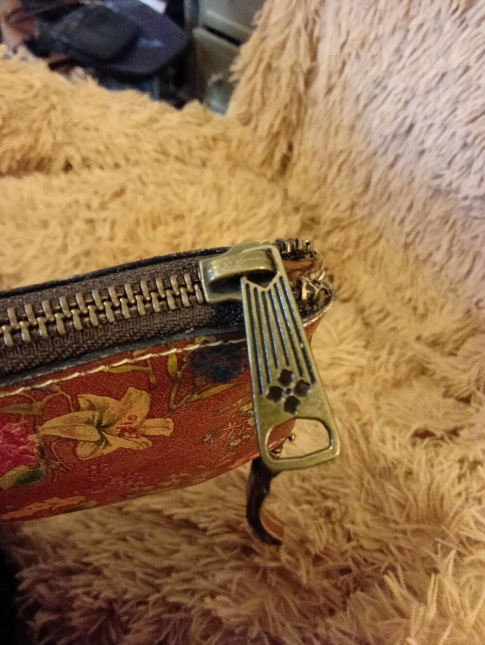 Patricia Nash Floral Embossed Leather Wristlet Clutch - Brown - Picture 7 of 8